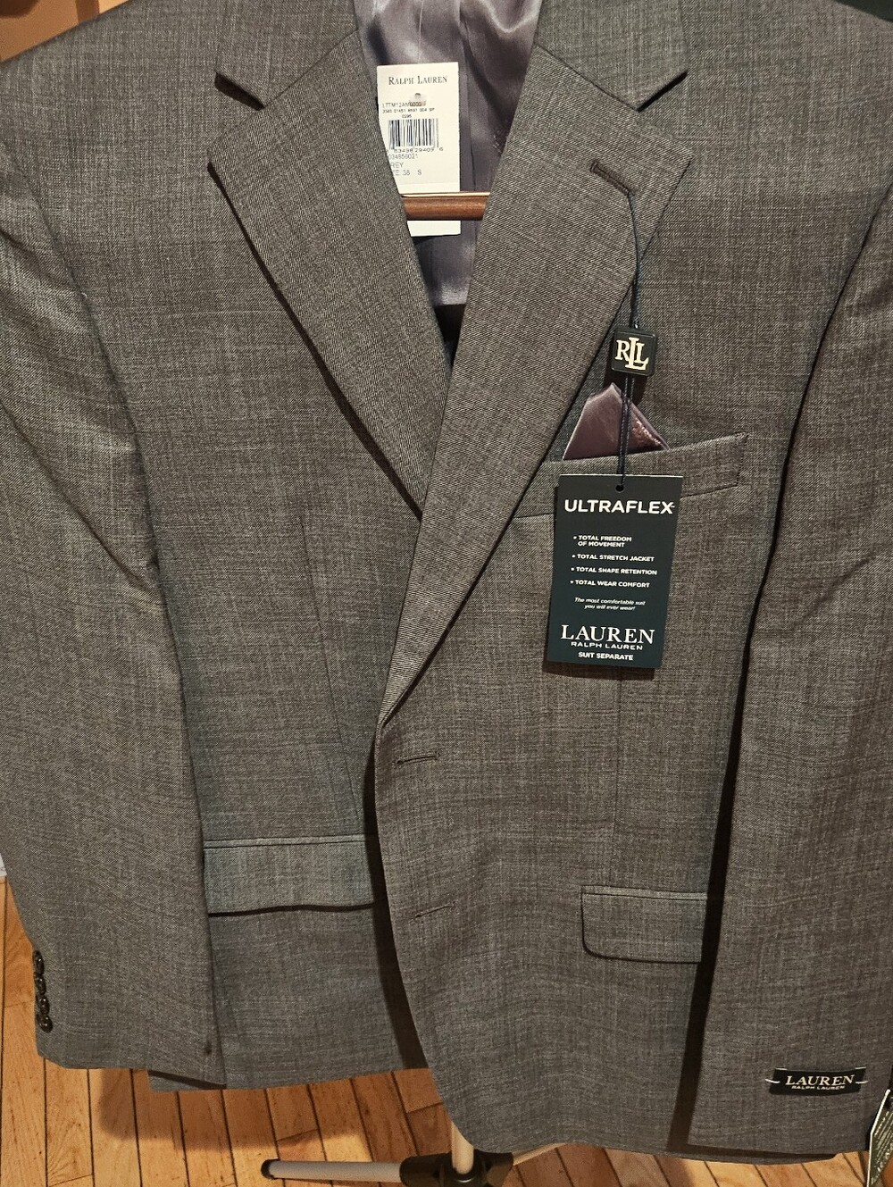 Lauren Ralph Lauren Gray Ultraflex Men's Suit Jacket